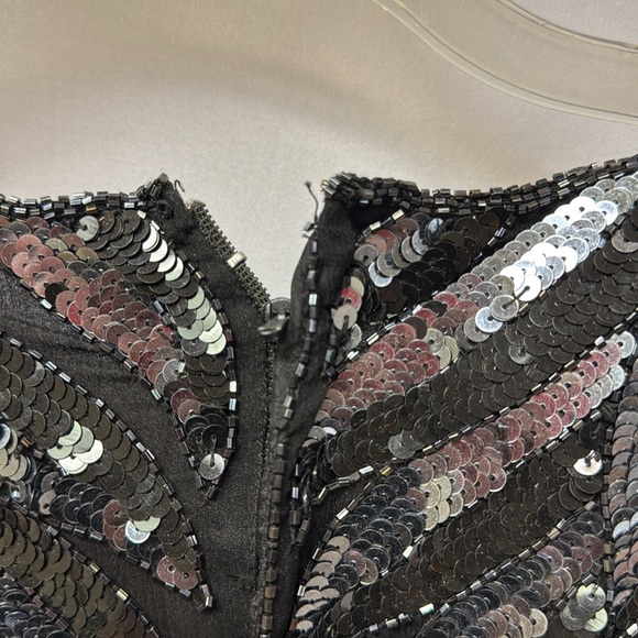 NAGPAL New York Beaded and Sequin Dress Black and Silver Size XXL - Picture 8 of 8